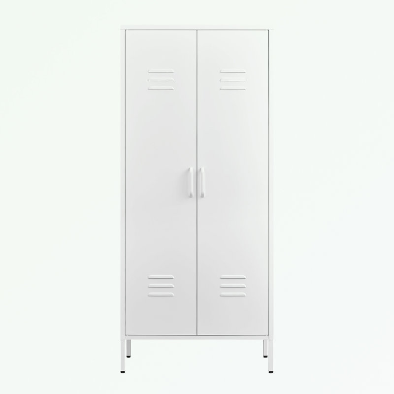 Metal Storage Locker Cabinet with Adjustable Shelves, White