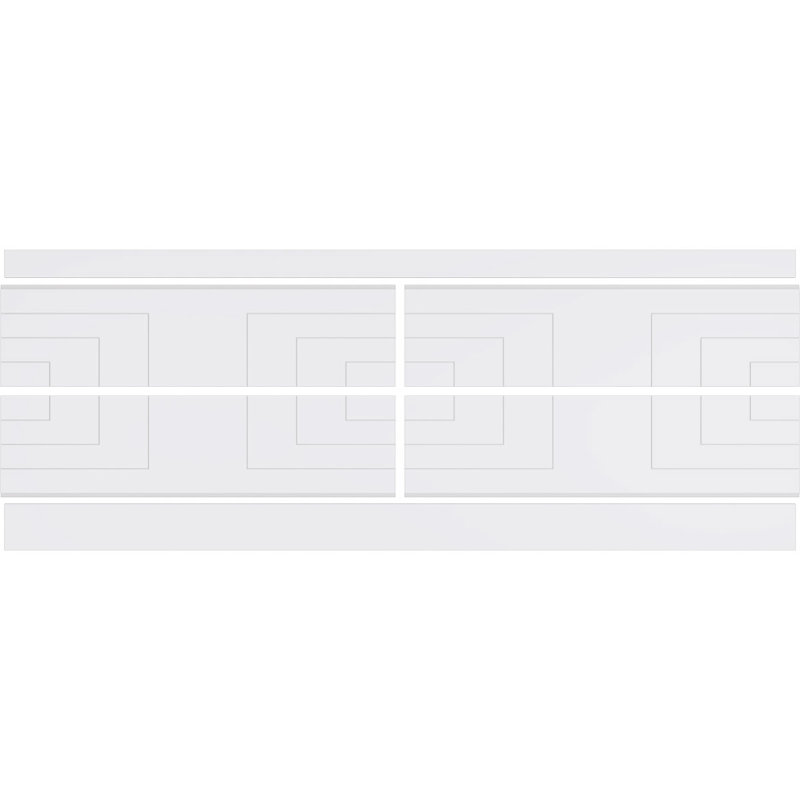 White Smooth PVC Mid Century Modern Wainscot Paneling Kit