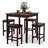 Ebern Designs 5 Pcs Bar Table Set Square Dining Table & 4 Pvc Leather Upholstered Bar Stools-1828303452