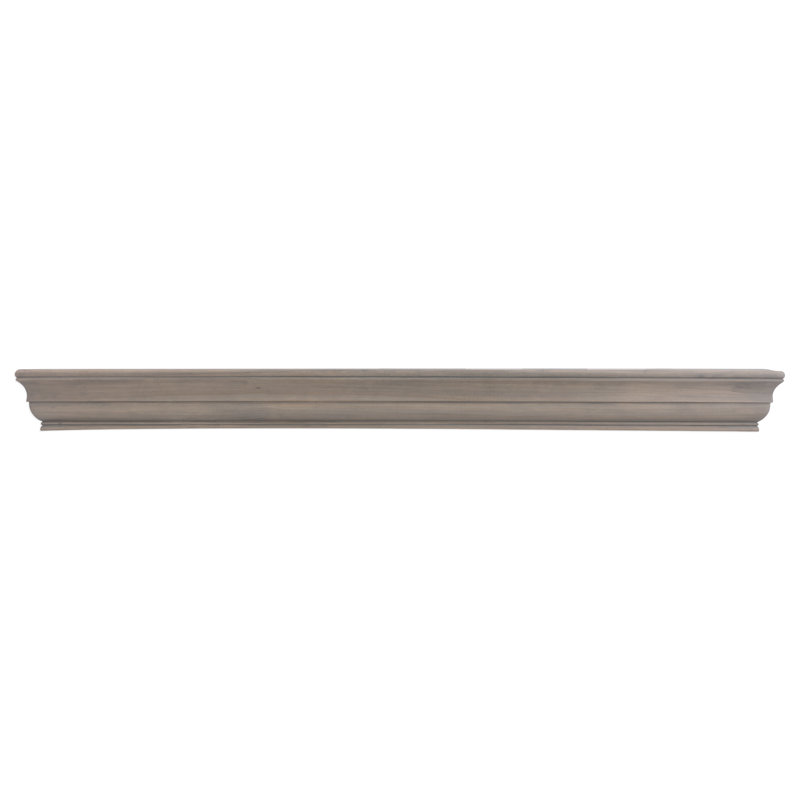 48" Ash Gray Stained Wood Floating Mantel Shelf