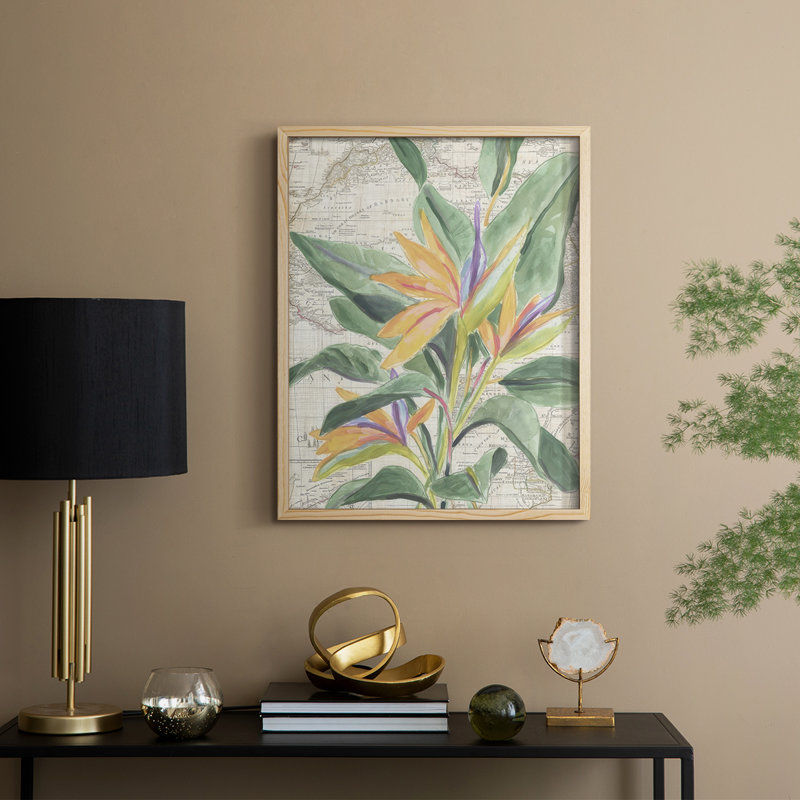 «Map Flora II», reproduction encadrée - bois massif, Naturel, H 11 po x l 9 po
