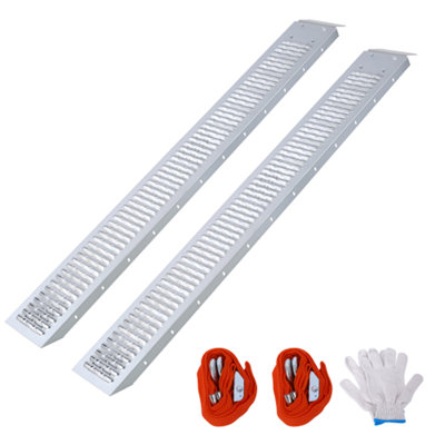 Rampes de chargement, rampes de chargement d'une capacité de 960 lb pour les camionnettes, rampe de moto en acier, rampe de vélo de terre pour camion, tondeuse à gazon, souffleuse à neige, quad, quad, paquet de 2