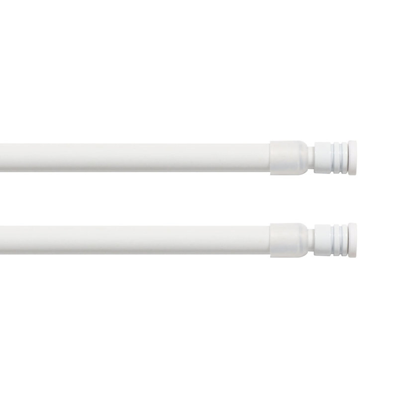Ensemble de 2 tringles à rideaux extensibles à tension - sans installation de perceuse, 16" - 23", Blanc