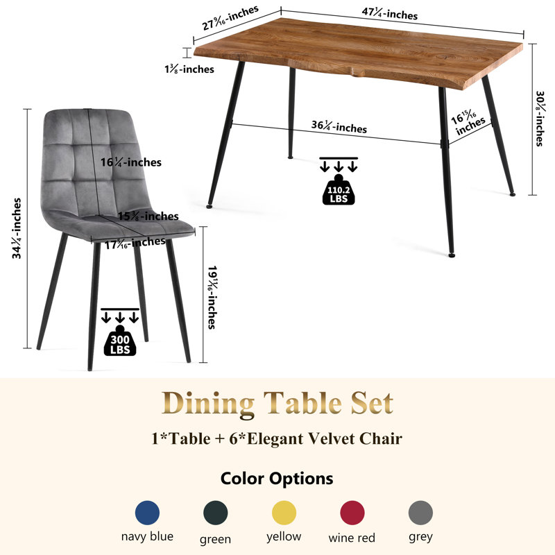 Lawanda Dining Table Set With 4 Chairs, Gray