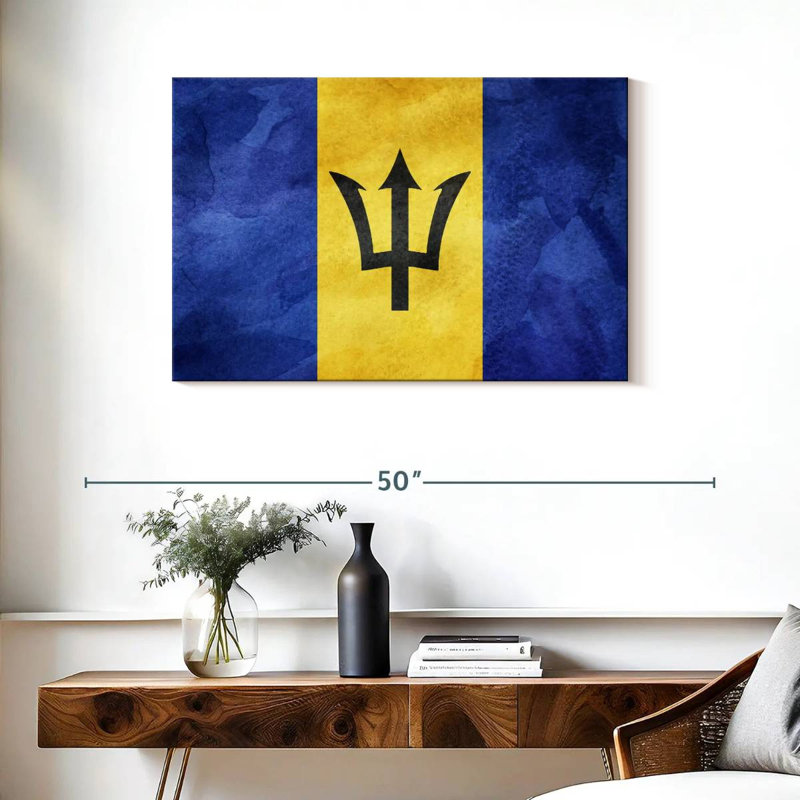 Drapeau Borges Caraïbes Barbade, H 24 po x l 36 po