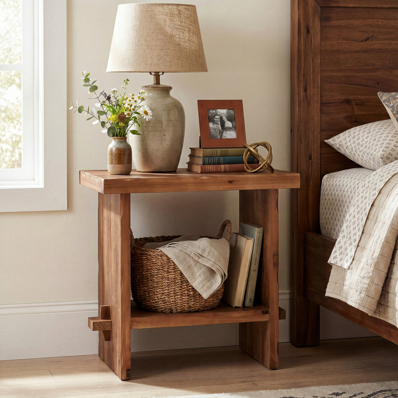 59.99cm W Solid Wood Bedside Table, Individual
