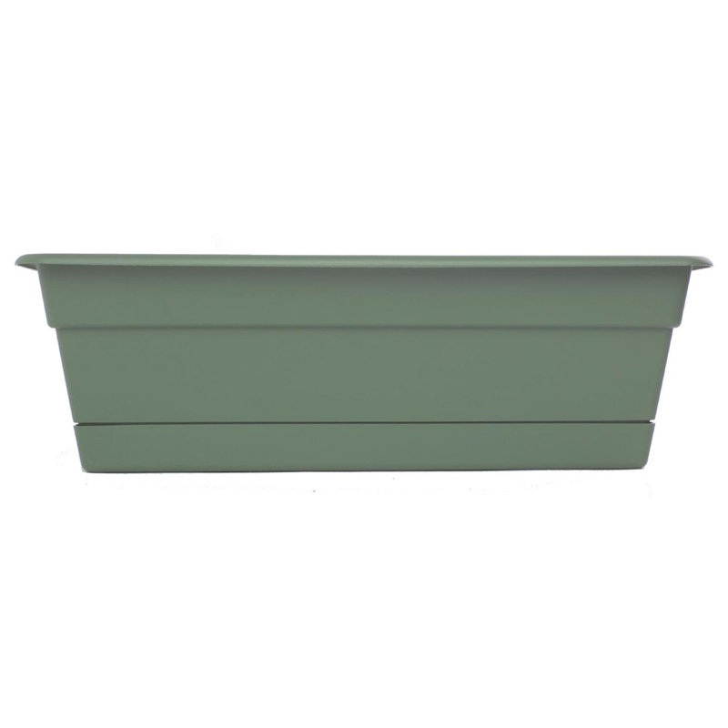  Dura Cotta 5.75 in. H X 24 in. W X 7.5 in. D Plastic Window Box Basil, Olive Green, 5.75" H x 24" W x 7.5" D