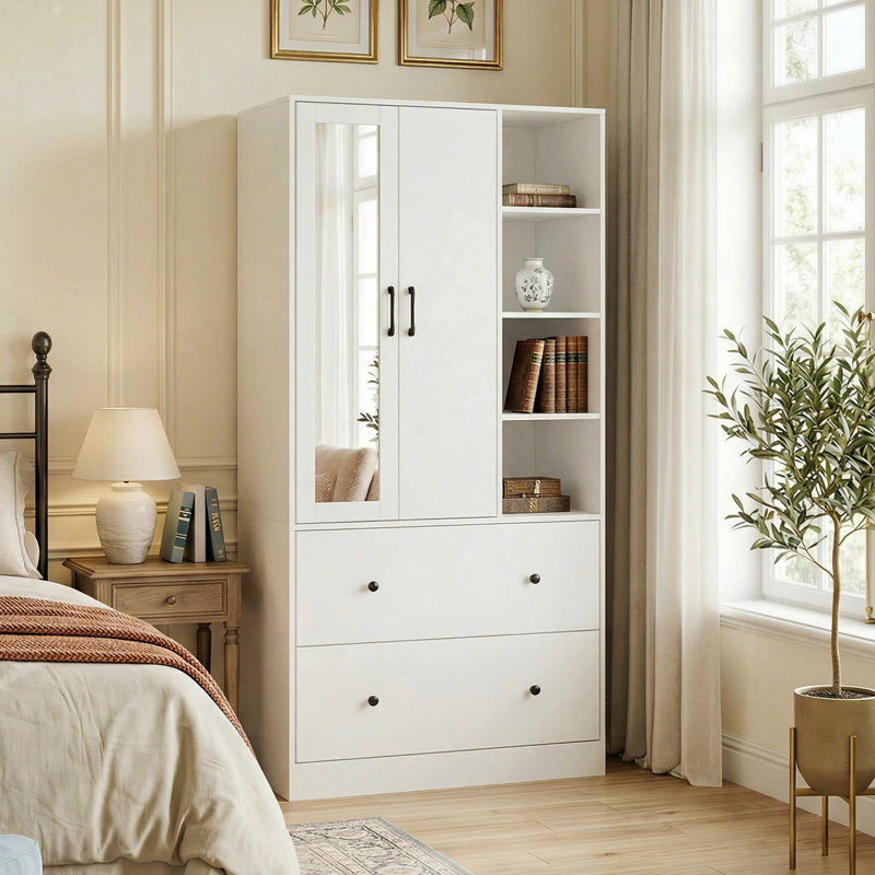 Armoire de chambre Raybin, Blanc