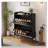 2-Drawer Wooden Shoe Cabinet with Rattan Doors-2132246661