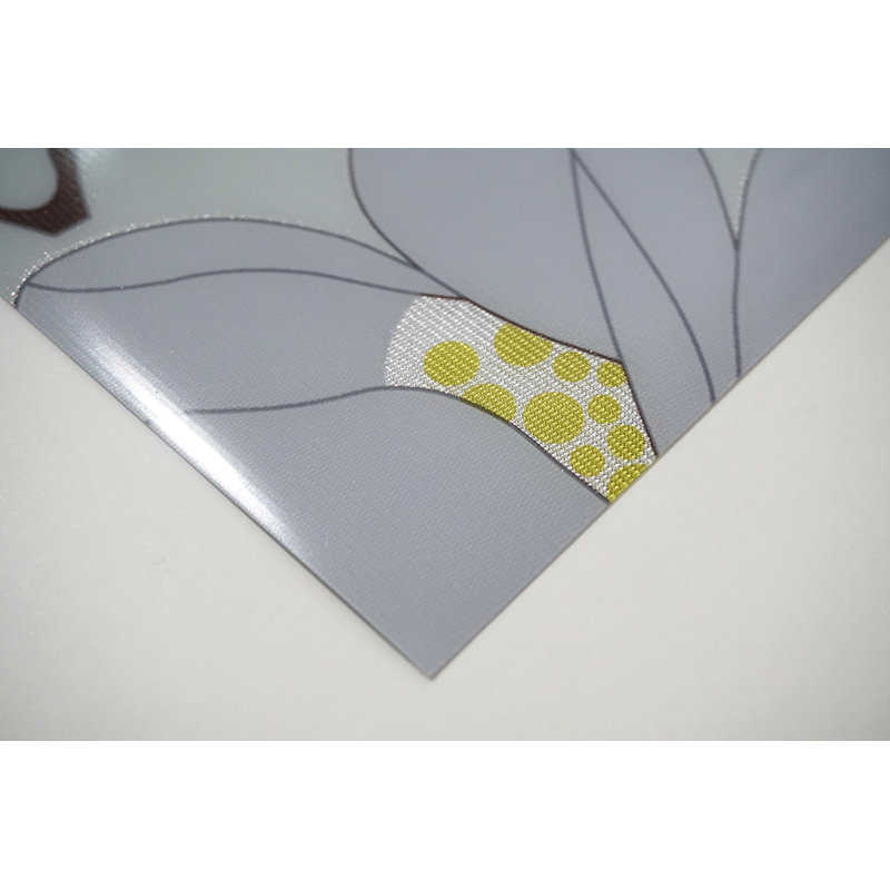 Récapitulatif à imprimé métallique réversible 18" magnolia Tolleson, Bleu pâle