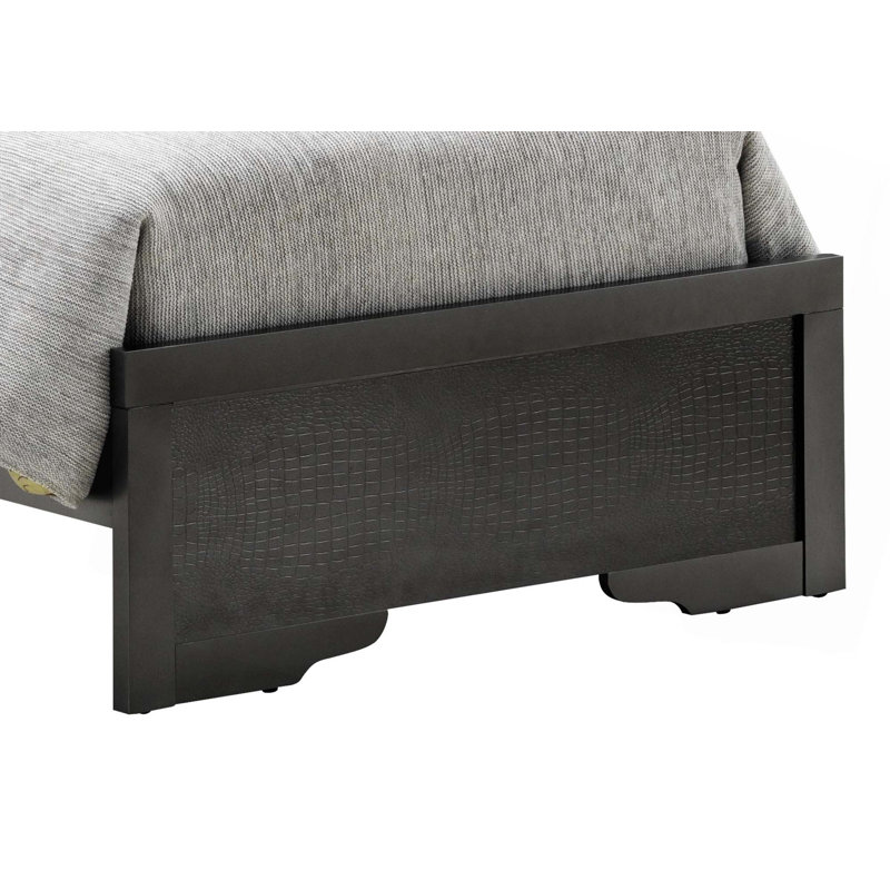 Lit d'inspiration scandinave, créant une ambiance paisible, Simple, Noir