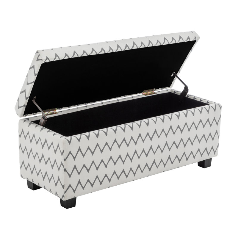 Ebern Designs Hekla Fabric Flip Top Storage Bench, Chevron