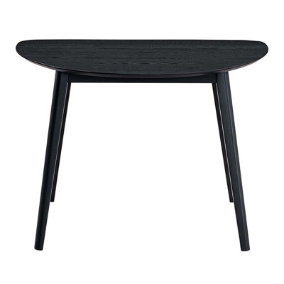 43" Real Rectangular Dining Table, Black Finish