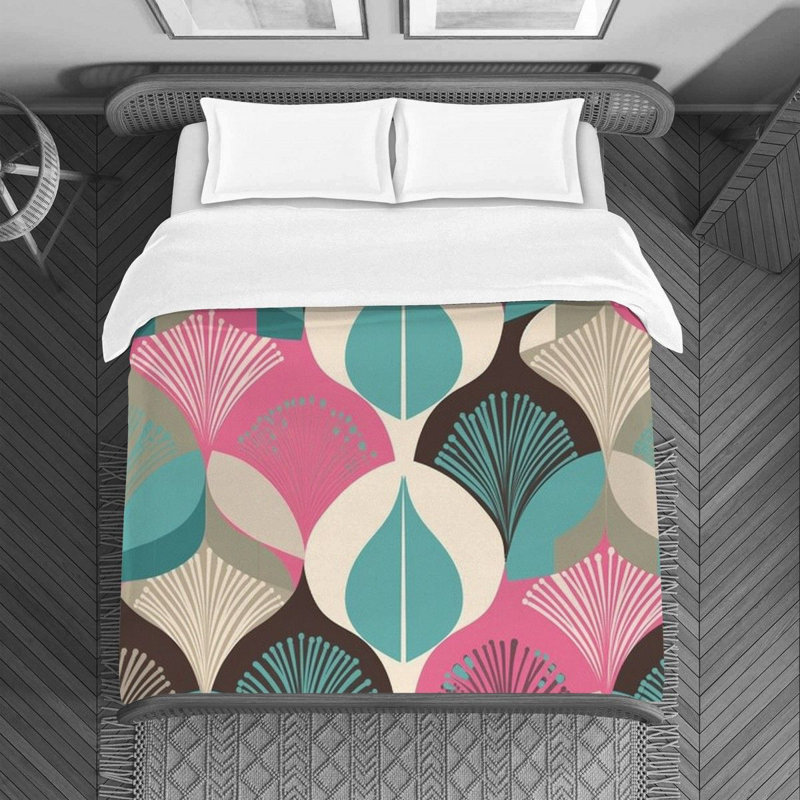 Funky Polyester Geometric Shapes Duvet Cover, Queen Duvet Cover