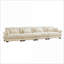 Canapés modulaires | Très grand canapé-lit modulaire en L convertible pour salon avec repose-pieds mobile | Crème | Velours