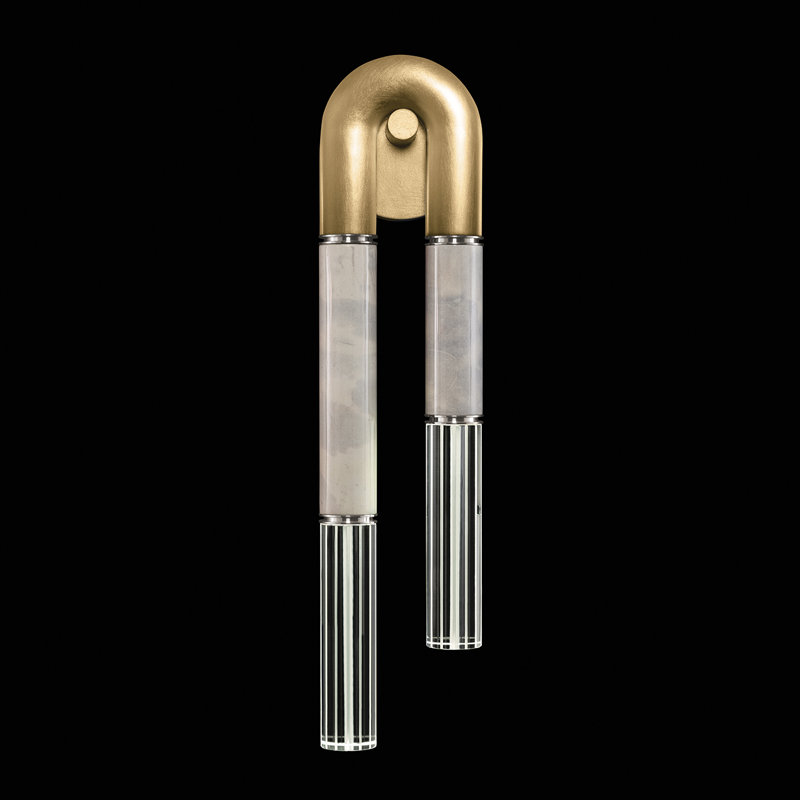 Antonia 2 - Light LED Flush Mounted Sconce, Gold Leaf/Nickel/Smoke