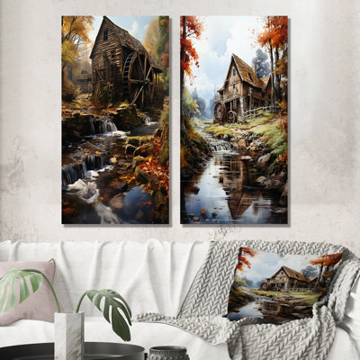 «Green Brown Mills Rustic Charm Green Photo» «Green Brown Mills Rustic Charm Green Photo» 2 - pièces sur