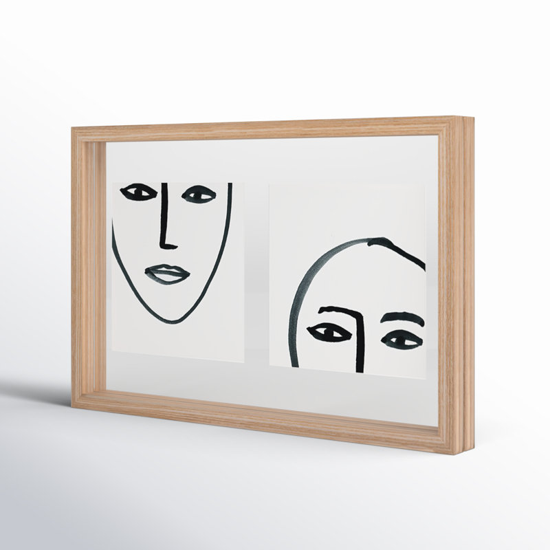 Maza Wood Matte Floater Picture Frame, Natural