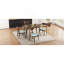 Ensemble de salle à manger 5 pièces de style Mid-Century moderne, structure en bois d'hévéa, une table et 4 chaises rembourrées, noyer; Menthe