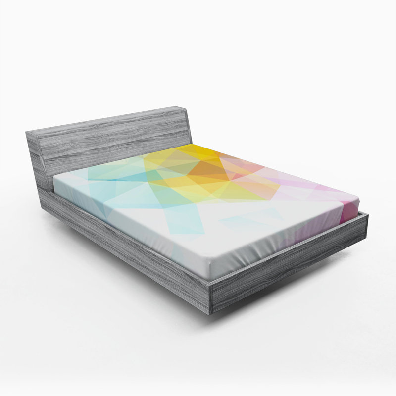 Microfiber Geometric Fitted Sheet, Queen Fitted Sheet