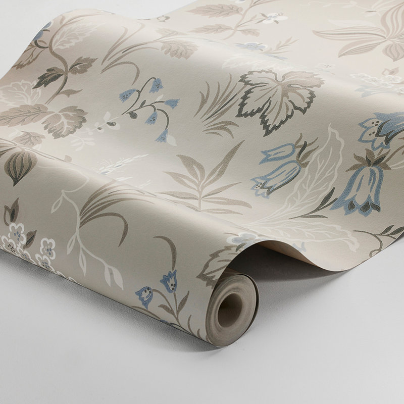 Boråstapeter Folklore Wallpaper, Dove/Blue