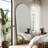 71H"×31"W Arch Full Length Mirror Wall Mirror with Stripe Wood Frame-625857341
