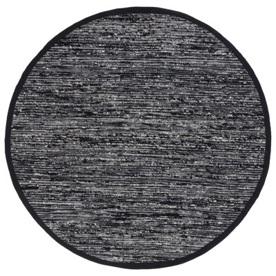 Jarie Flat Weave Wool/Cotton Rug in Black