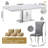70.08”Faux Marble Top Pedestal Dining Table Set-1727156850-1727156855-1727156848