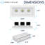 Luminaire encastré DEL rectangulaire à 3 têtes LUXRITE, pivotant à 360 ° + 15 °, 5CCT, 45W, 3000LM, faisceau 60 °, double intensité variable, IC et Wet 2-123101038