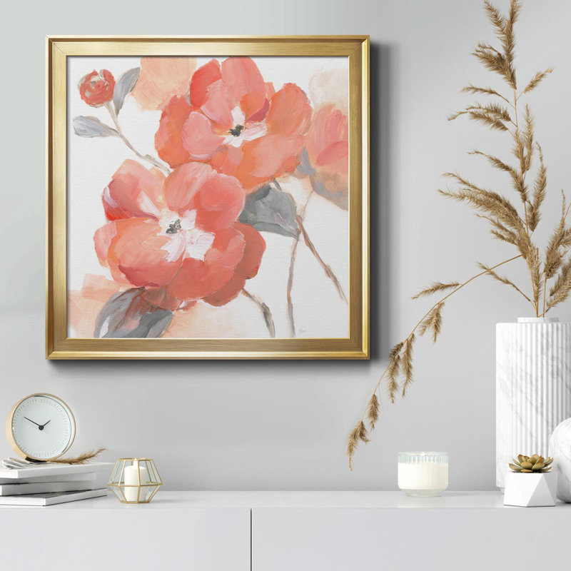 Coral Fantasy II - peinture sur toile encadrée, H 30,5 po x l 30,5 po x P 1,5 po, Or