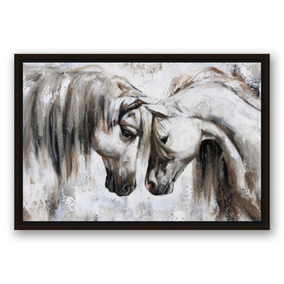 Nuzzling Horses - Peinture sur toile