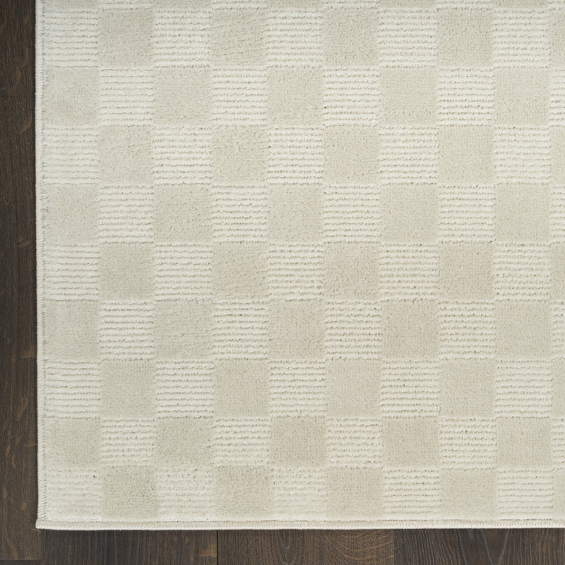 Gracie Oaks Corrigan  Ivory Modern Indoor Rug, Rectangle 7'10" x 9'10"