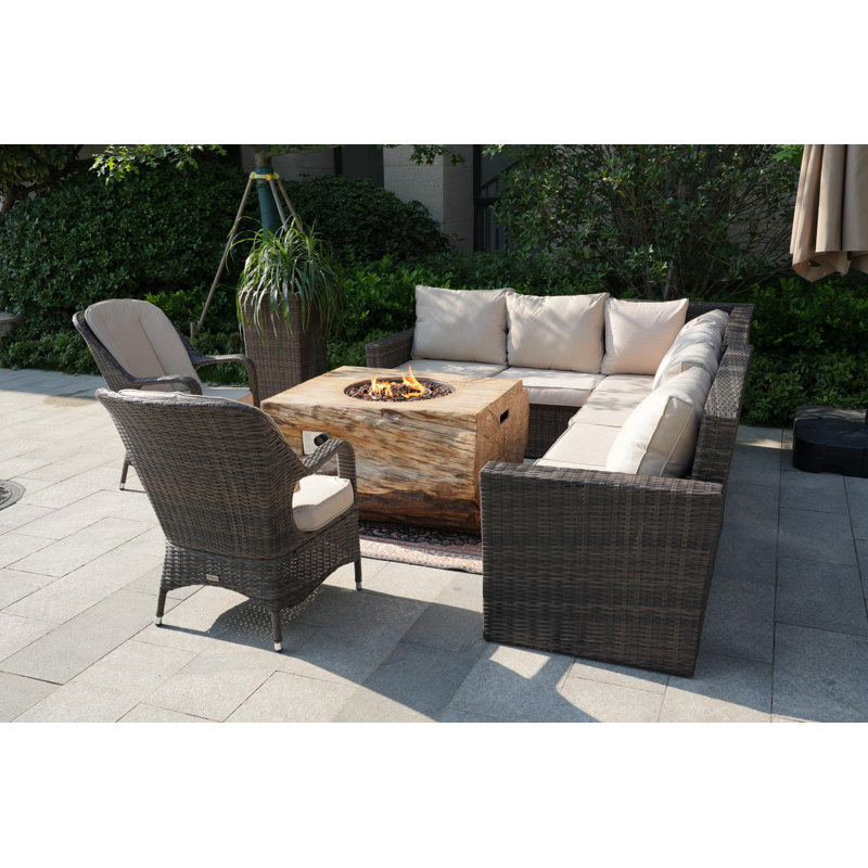 Algird 8 - Person Patio Conversation Set with Cushions