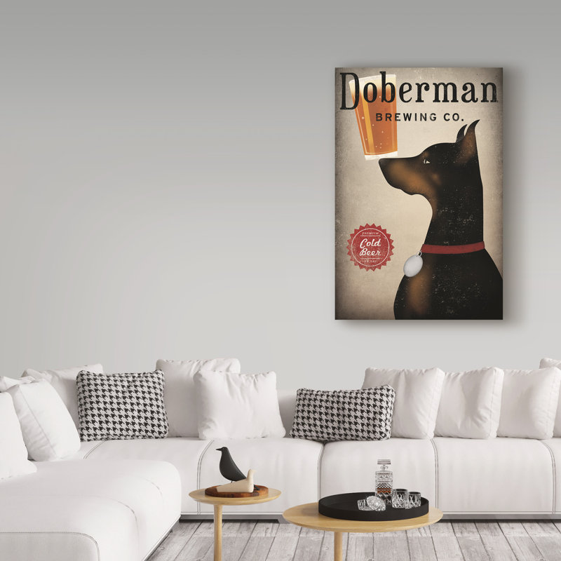 « doberman infuseing company », reproduction d’impression sur toile tendue, H 19 po x l 12 po x P 2 po