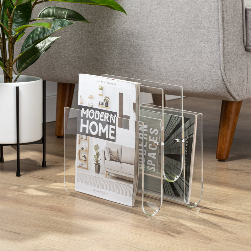 Porte-revues en acrylique transparent Taly et support de rangement moderne pour la maison et le bureau