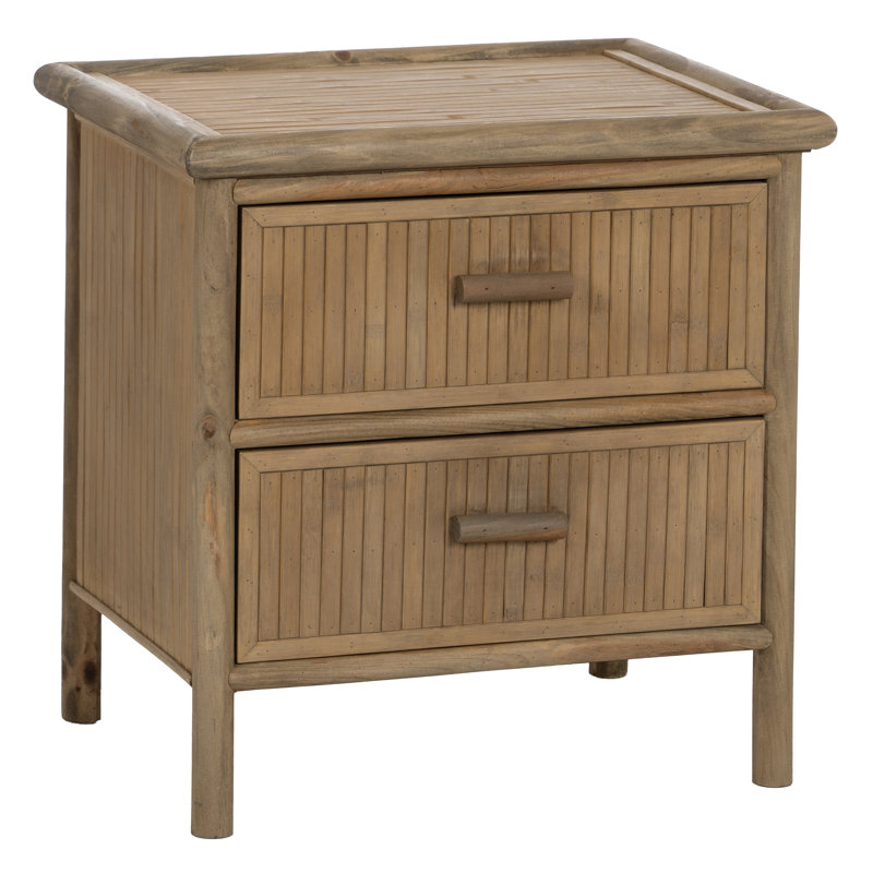 48cm W Bamboo / Rattan Bedside Table
