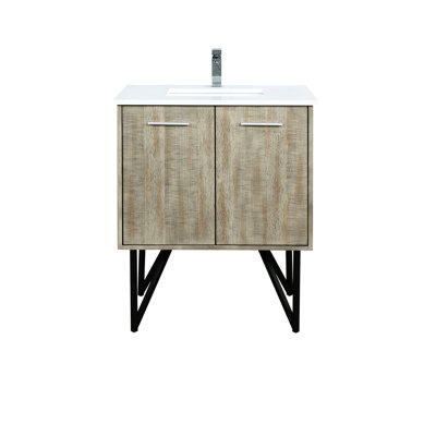 Rustique 30 po Meuble-lavabo X 20 avec comptoir en marbre et robinet - fermeture en douceur, surface de teinture, rangement de l'armoire à tiroir avec P 30 po et teinture, compartiment intérieur