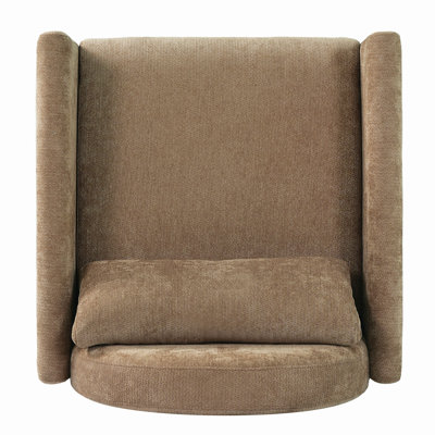 Fauteuil d'appoint pour animaux de compagnie avec coin pour animaux caché, pieds en bois d'acacia, capacité de poids de 220 lb, fauteuil rembourré moderne