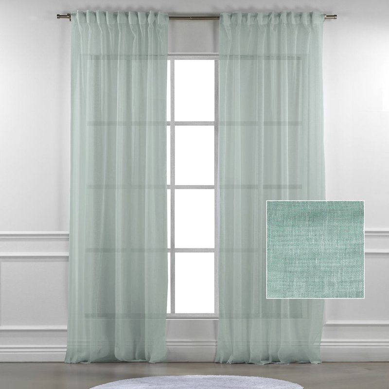 Lin simple extra long et très large sur mesure, Menthe, L 100 po x L 95 po