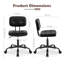 Chaise de bureau sans accoudoirs, petite chaise de bureau réglable en cuir de polyuréthane, chaise de travail ergonomique avec roulettes pivotantes à 360 °-2025993983