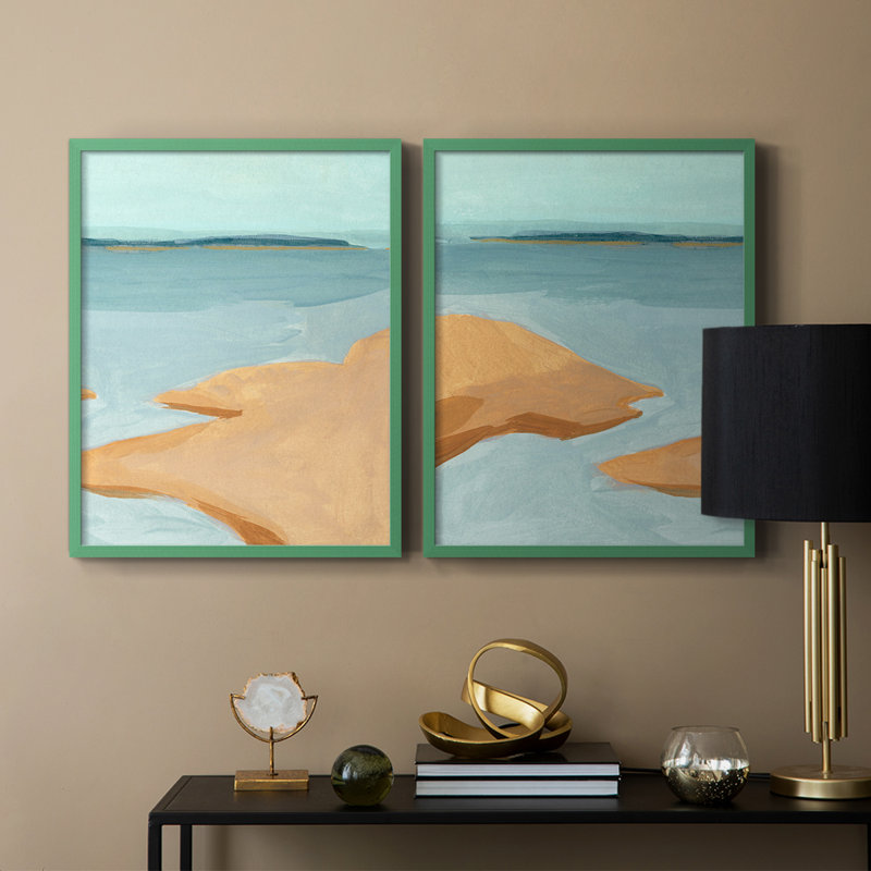 «Out on the Sandbar III», reproduction encadrée de qualité supérieure - prête à être accrochée - aucun clou requis - aucun clou requis