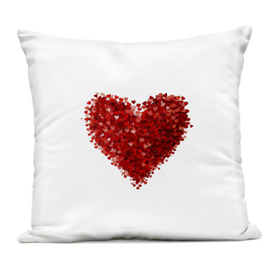 Cluster of Hearts Shape Outdoor Printed Pillow, design by Christine Simpson Art