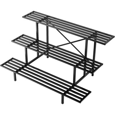 Zhongma 3 Tier Sturdy Metal Plant Stand, 660 LBS Load Capacity Freestanding Plant Holder, Indoor Outdoor Display Rack for Patio Garden Home, 45.67"L x 26"W x 23.6"H