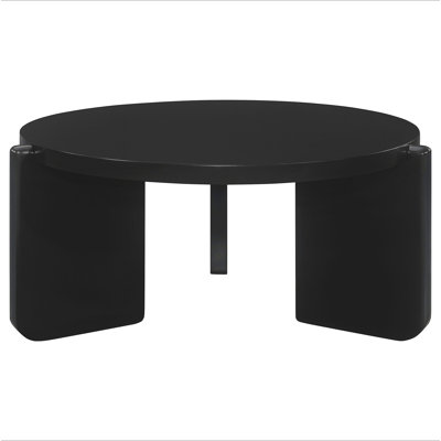Harrison Black Round Solid Wood Coffee Table
