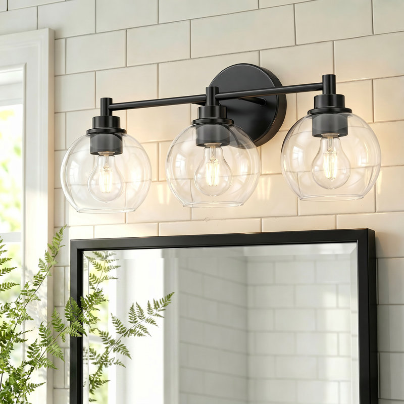 Shelburn Dimmable Vanity Light, Matte Black, 3