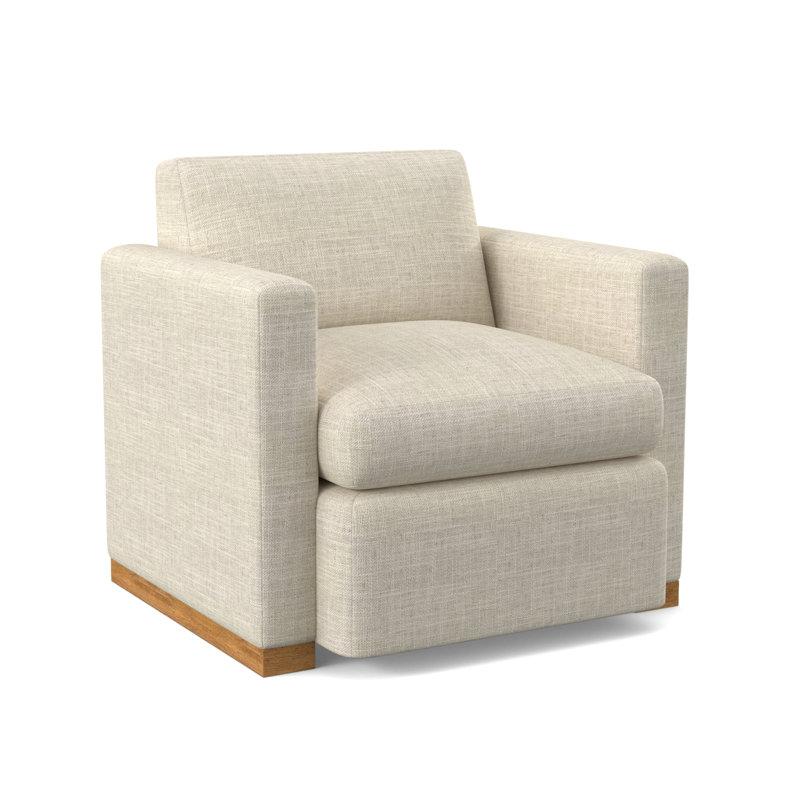 Ledger Swivel Lounge Chair, Amber, Maya Cyan Polyester Blend