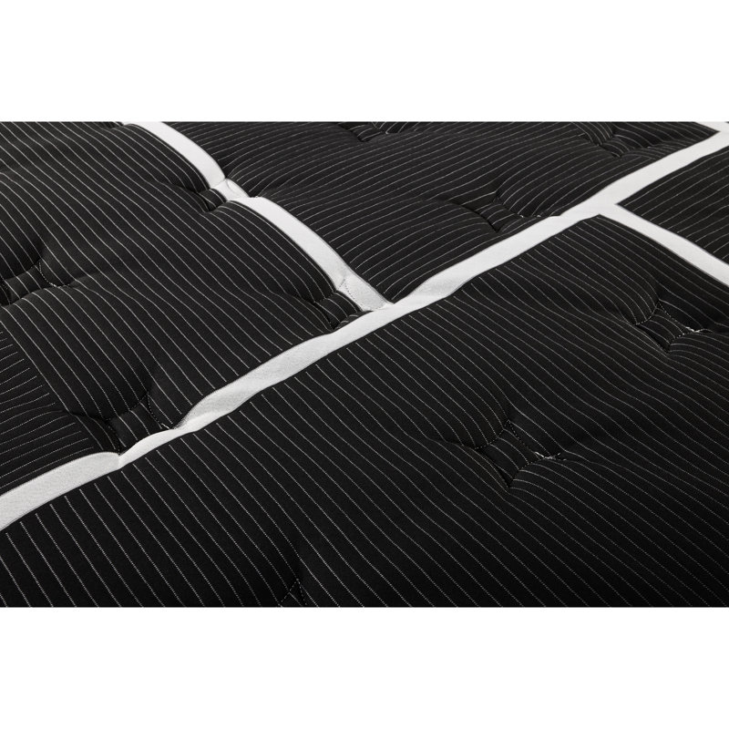 Matelas simple avec technologie de refroidissement et de changement de phase double, unité de ressorts enveloppée individuellement, hauteur 12 po, largeur 39, profondeur 75, poids 62 lb, couleur noir blanc, matériau principal en mousse, rembourrage en acier