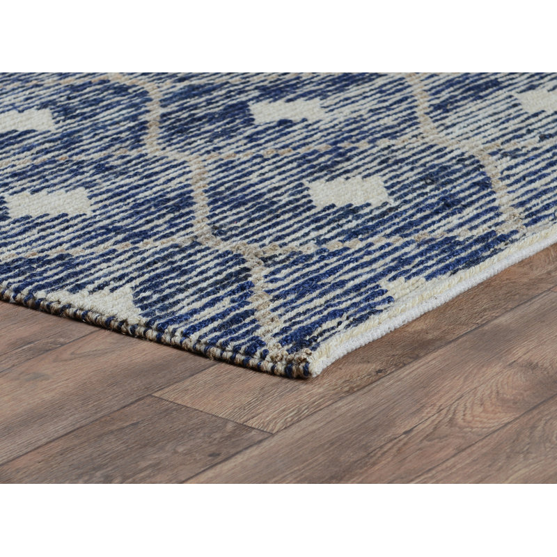 Reign Geometric Area Rug in Indigo, Rectangle 5' x 8'