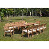 Pioche Outdoor 11 - Piece Teak Dining Set