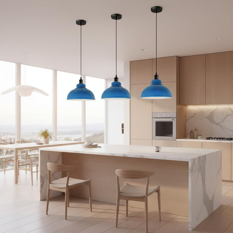 3 - Light Dome Pendant, Blue